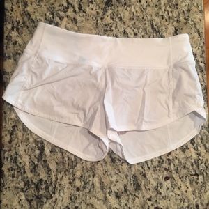 Lululemon size 4 speed short white. Worn once.